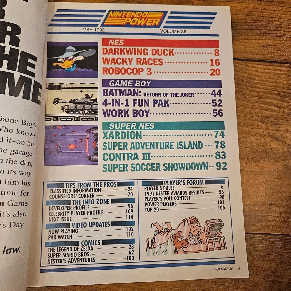 Vintage Nintendo Power Vol 36 May 1992 Darkwing Duck Contra III NES Game Boy